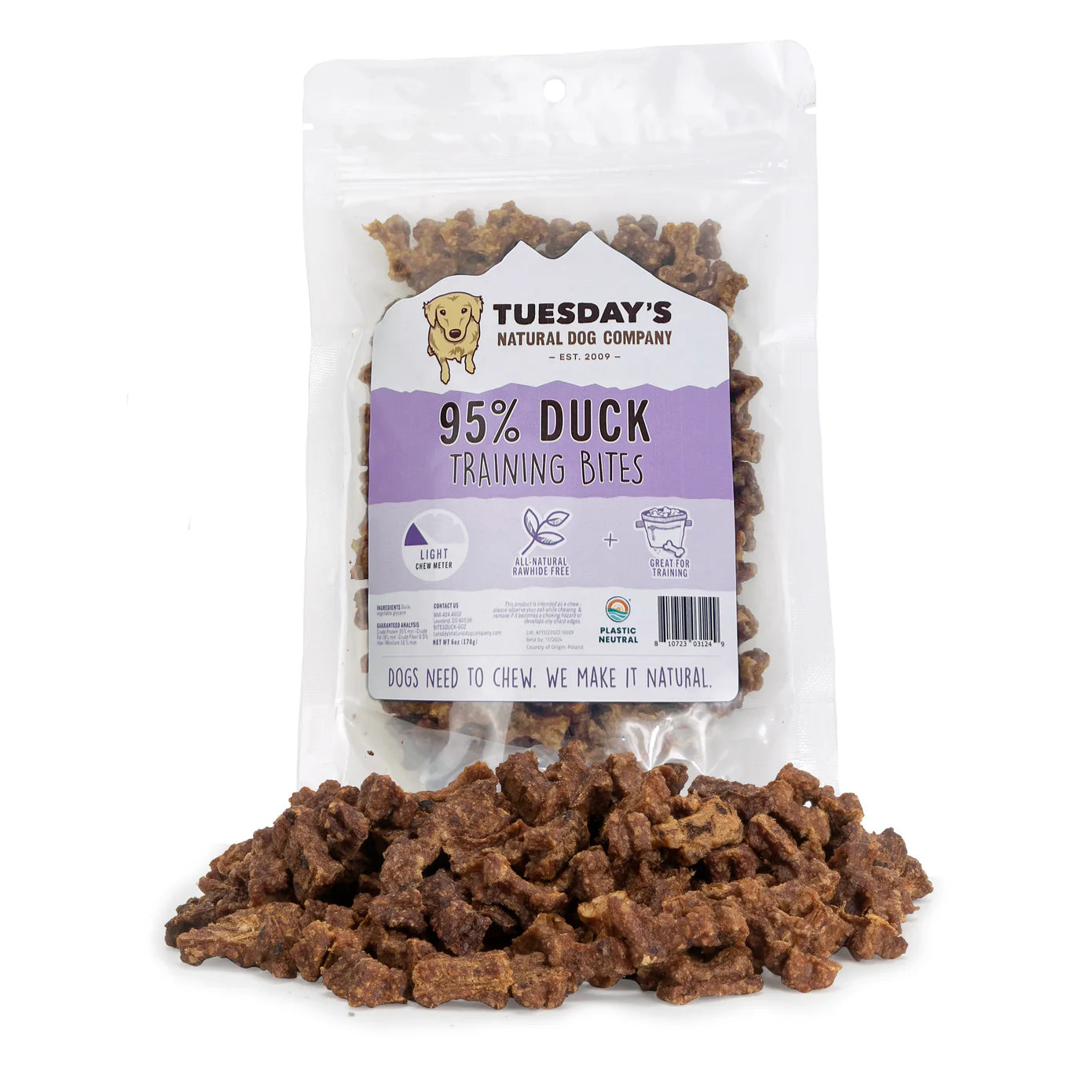 Tuesday's Natural Dog Company 6 oz. Training Bites Dog