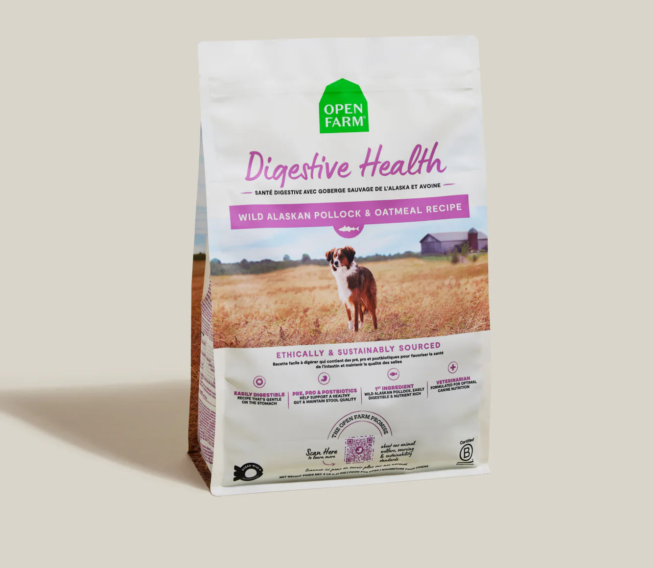Open Farm Digestive Health Pollock & Oatmeal Dog