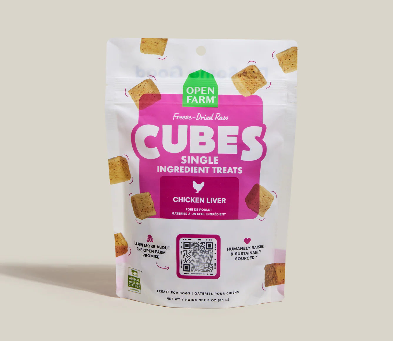 Open Farm Freeze Dried Raw Single Ingredient Cubes 3 oz.
