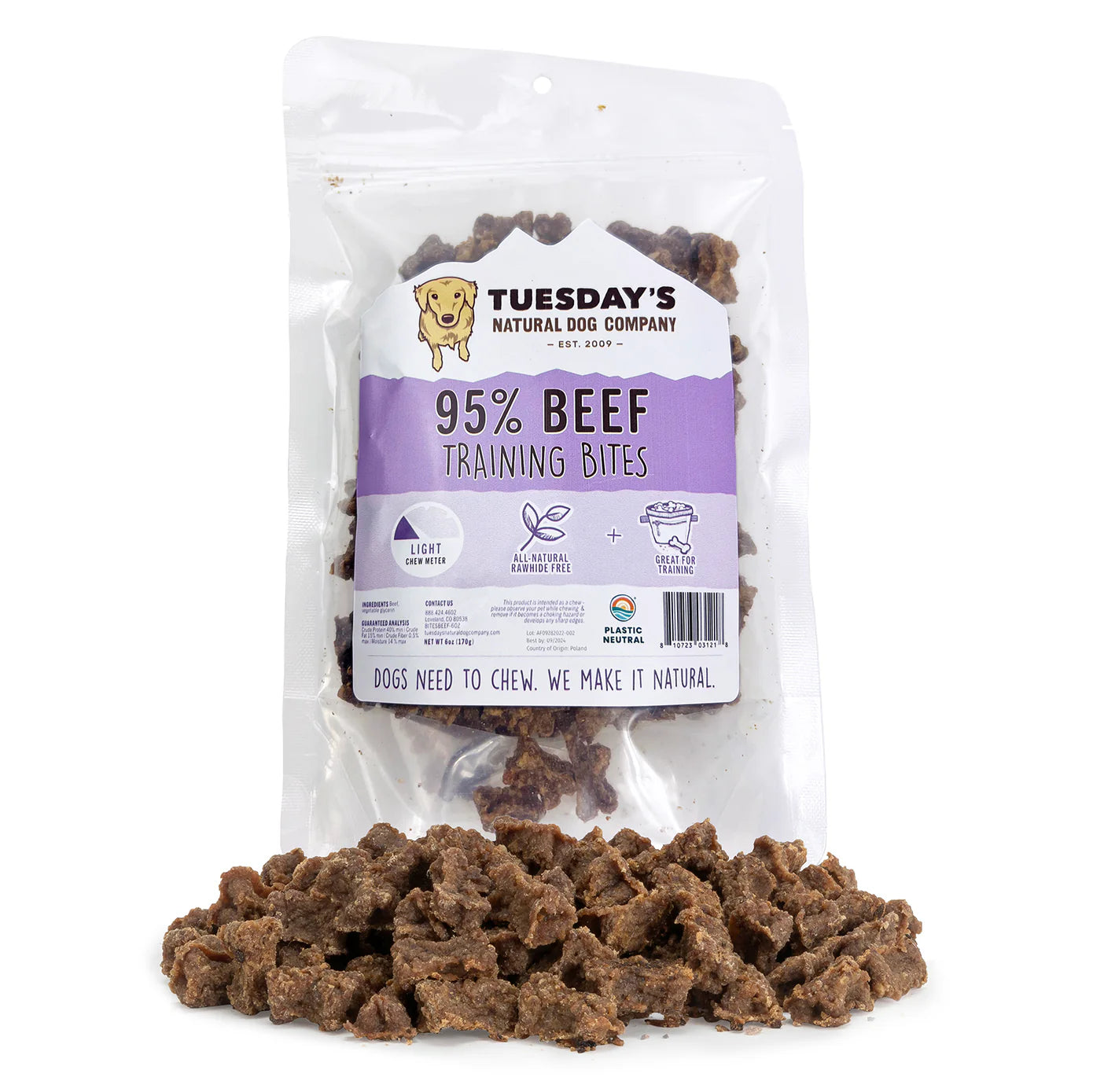 Tuesday's Natural Dog Company 6 oz. Training Bites Dog