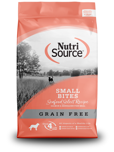 NutriSource Grain Free Small Bites Seafood Select Dog