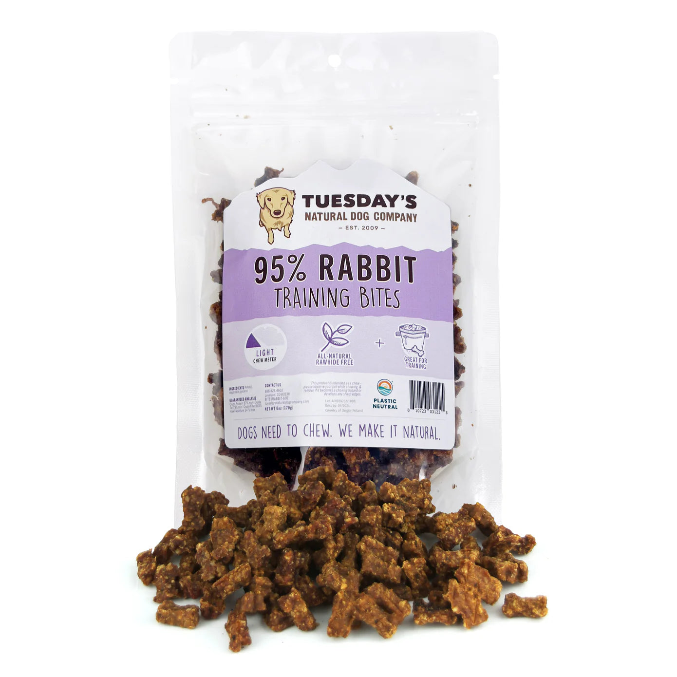 Tuesday's Natural Dog Company 6 oz. Training Bites Dog