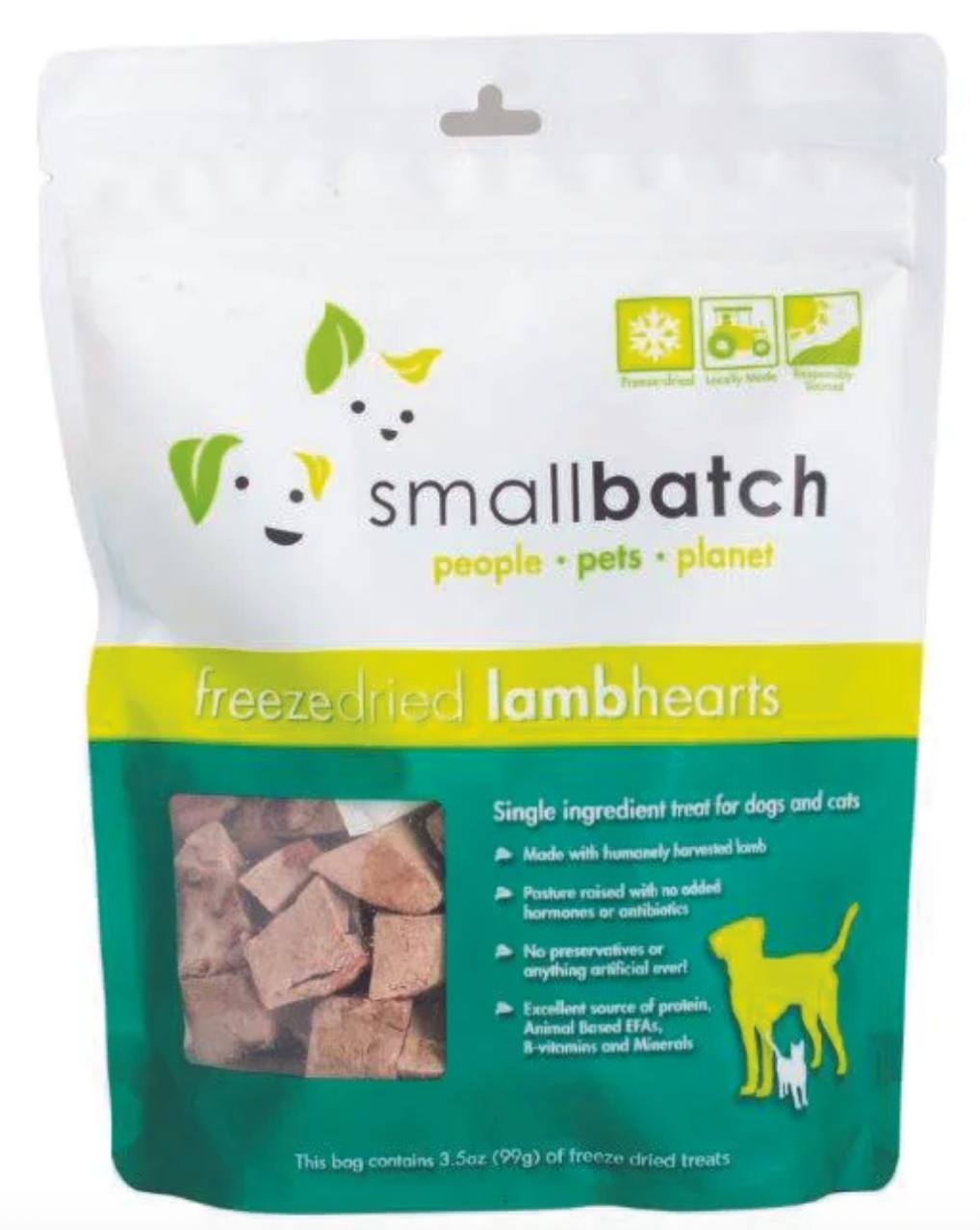 Small Batch 3.5 oz. Freeze Dried Hearts Dog