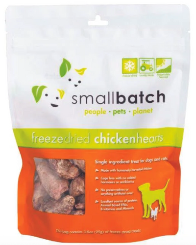Small Batch 3.5 oz. Freeze Dried Hearts Dog