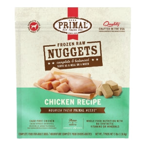 Primal 3 lb. Bag Nuggets Frozen Food Dog