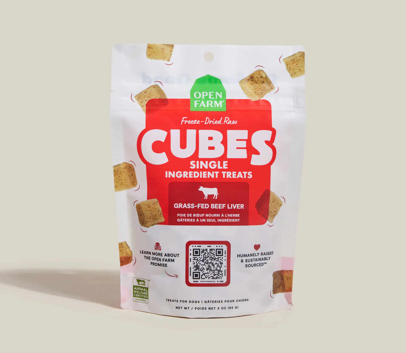 Open Farm Freeze Dried Raw Single Ingredient Cubes 3 oz.